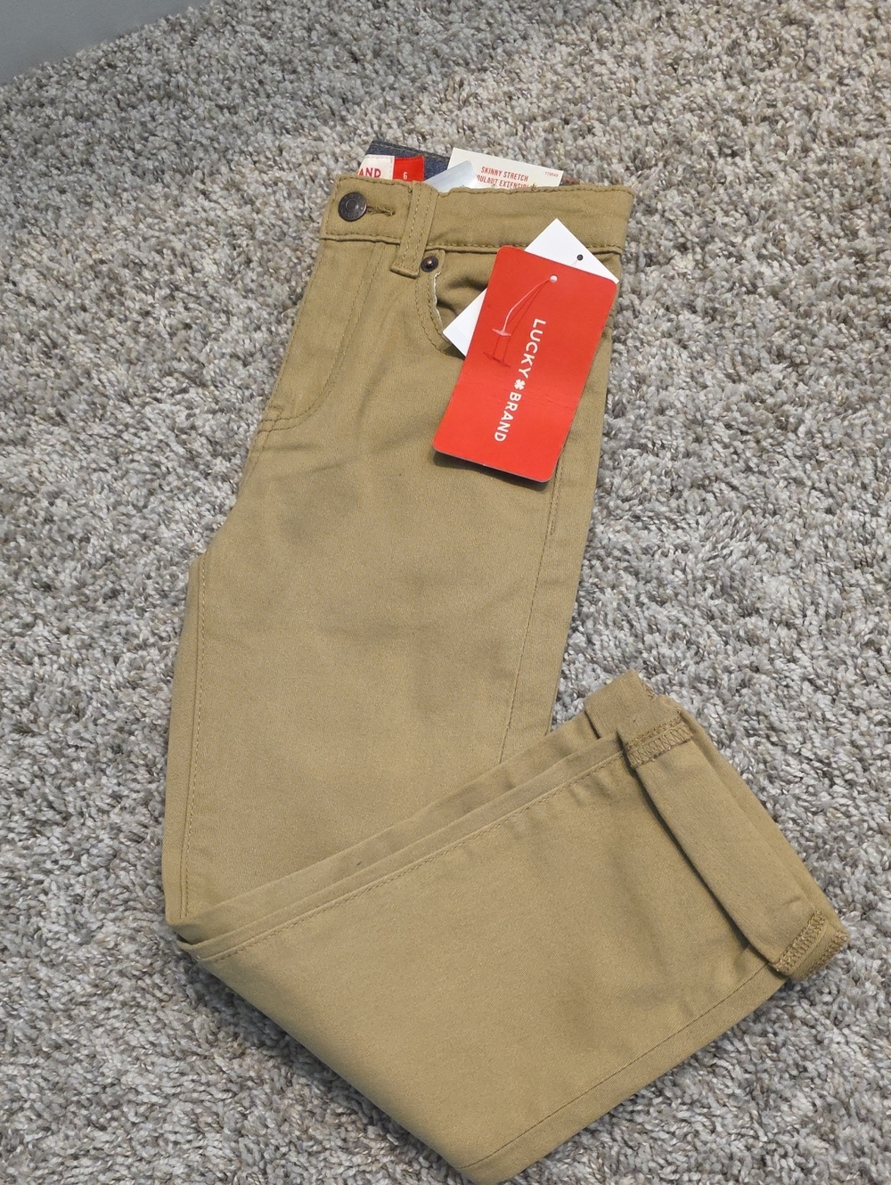 Lucky Brand Boys Khaki Slim Straight Jeans